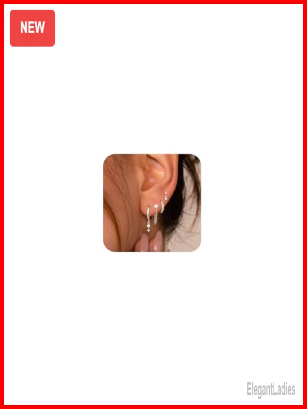 14k Gold Plated Brass Hoop Earrings Stack Hypoallergenic Huggie Dangle Drop Set
